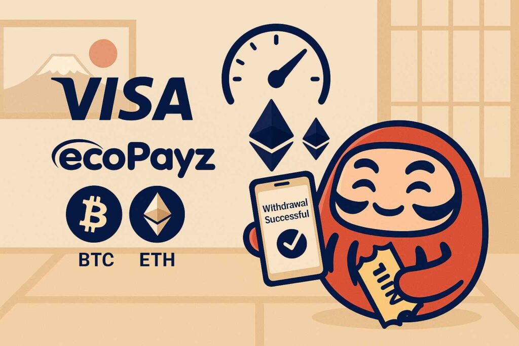 BONSカジノの入出金方法と仮想通貨・高速出金対応一覧