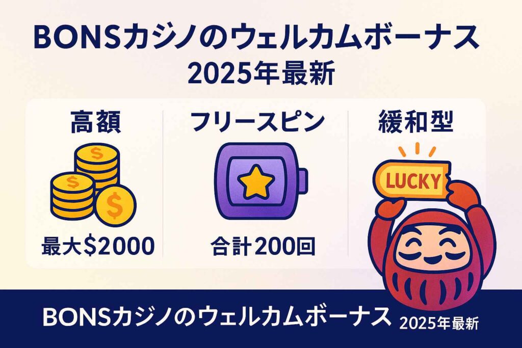 BONSカジノの選べる初回入金ボーナス比較|2025年最新版