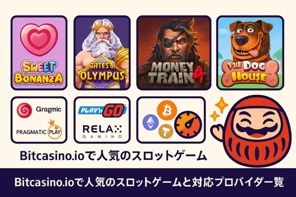 Bitcasino.ioで人気のスロットゲームと対応プロバイダー一覧
