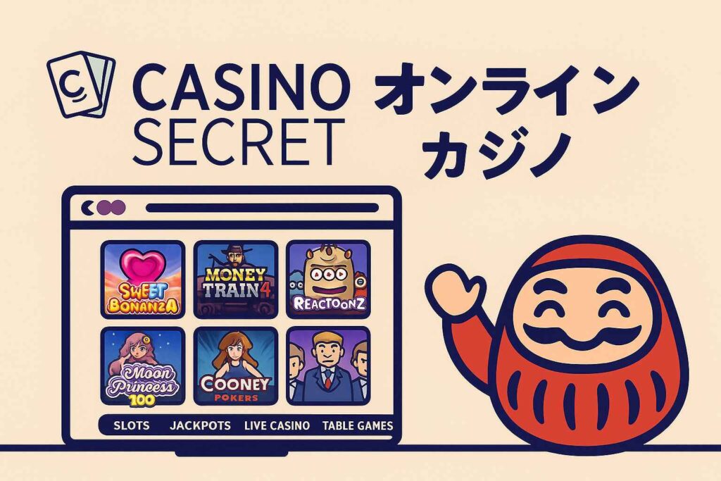 Casino Secretオンラインカジノのロゴとインターフェース紹介画像