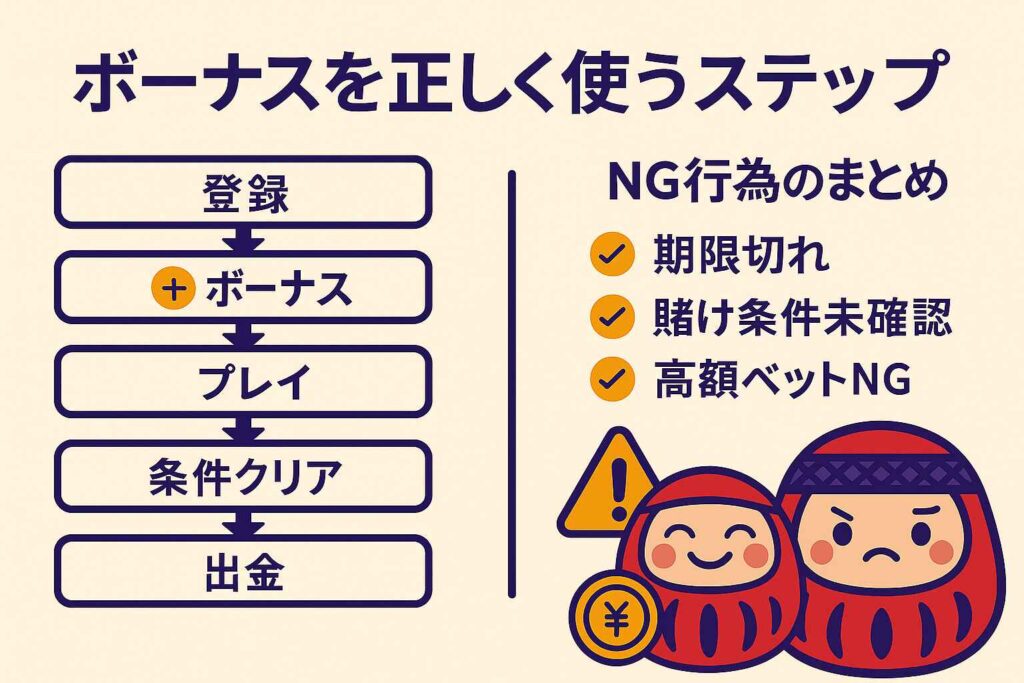 ボーナスを正しく使うステップとNG行為のまとめ