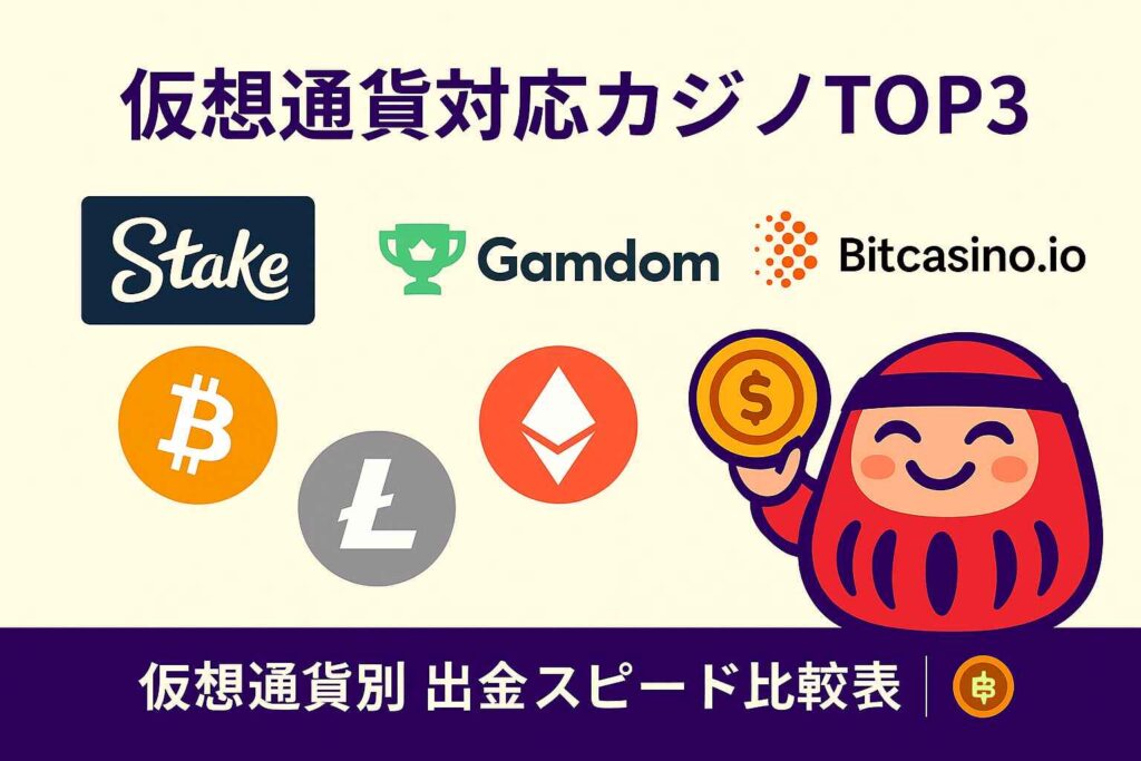 仮想通貨対応カジノTOP3｜Stake・Gamdom・Bitcasino.io 比較