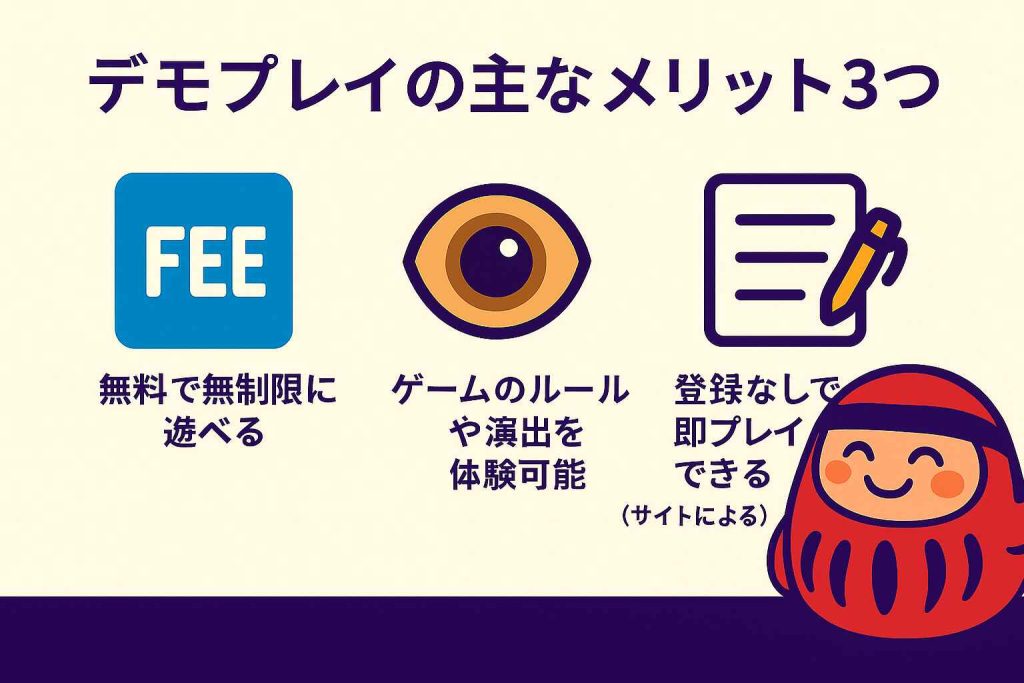 デモプレイの主なメリット3つ|無料・体験・登録不要