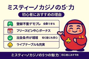 ミスティーノカジノの5つの魅力｜初心者におすすめの理由