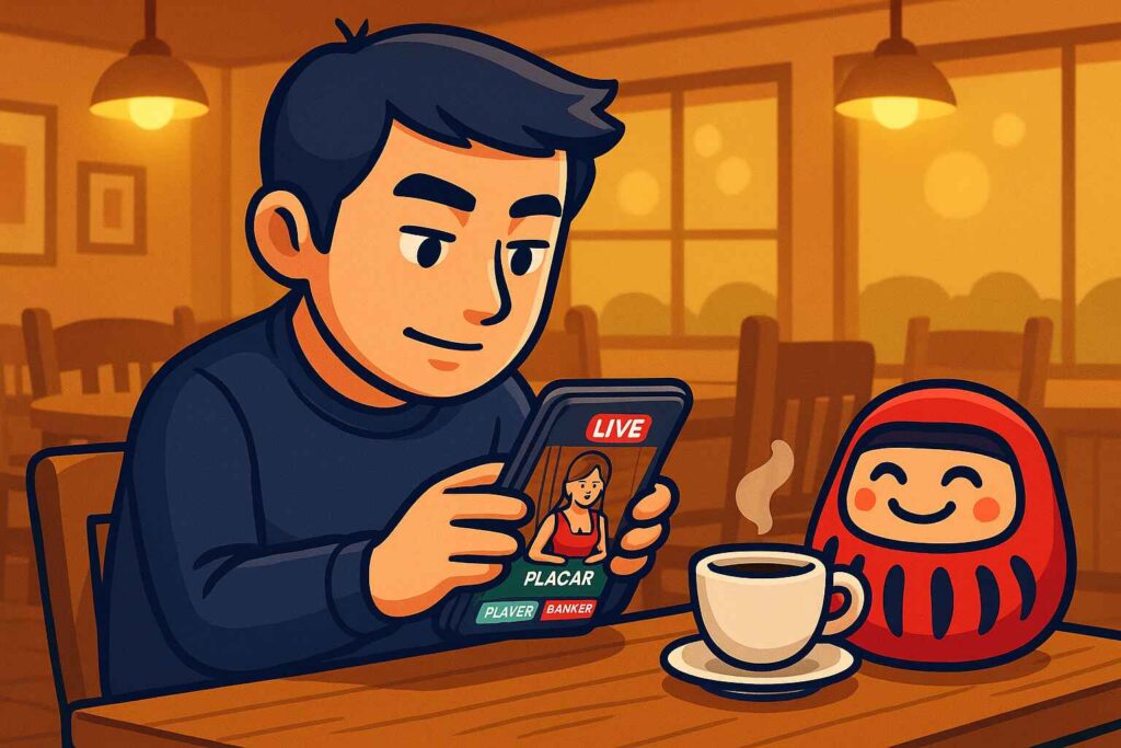 ライブカジノをスマホで楽しむ日本人ユーザーのイメージ