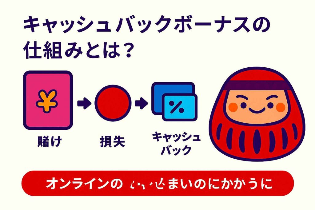 オンラインカジノのキャッシュバックボーナスの仕組み図