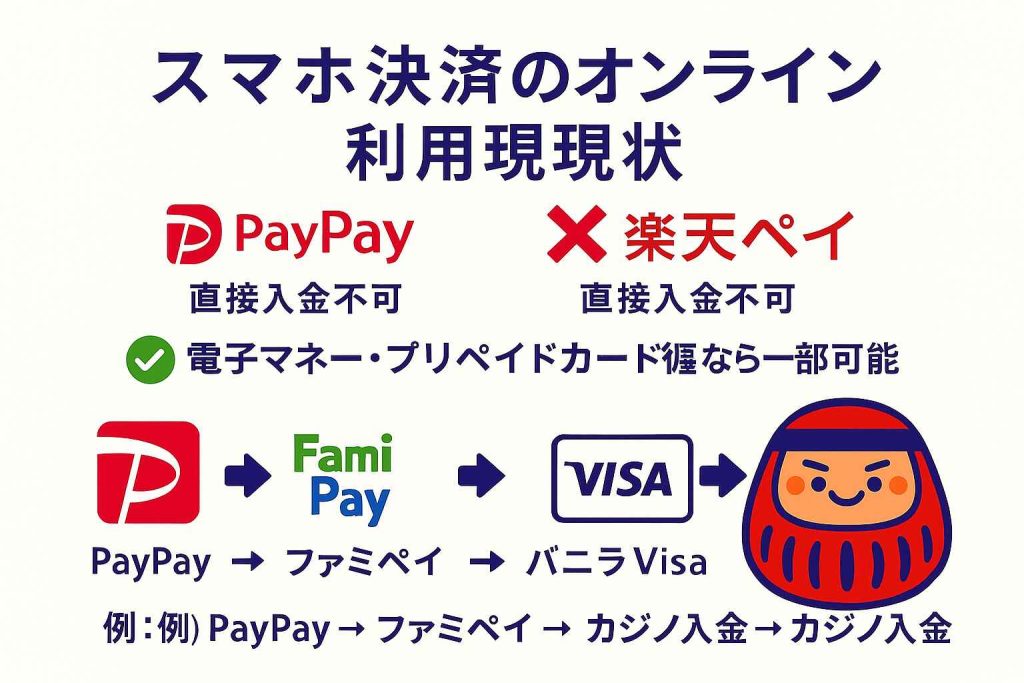 スマホ決済のカジノ利用可能性と代替方法を図で解説