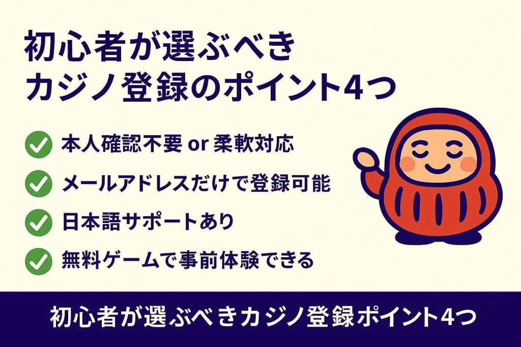 初心者が選ぶべきカジノ登録のポイント4つ