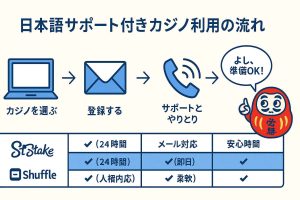 日本語サポート付きカジノ利用の流れ